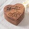 Engagement Proposal Ring Box Secret Slim Hidden Wooden Heart Shaped Engraved Jewelry Storage Ring Case Ring Bearer Box Ring Holder for Wedding Ceremony (The adventure begins)